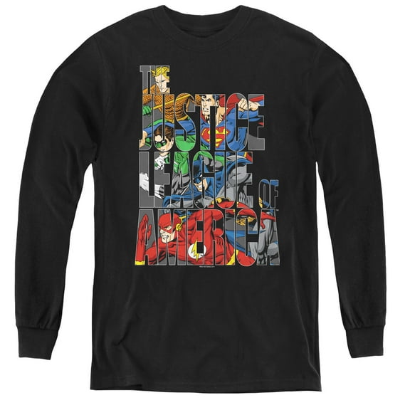 Jla - Lettered League - Youth Long Sleeve Shirt - X-Large