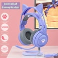 thumbnail image 2 of HiFi Stereo PC Headset Gamer Girls Pink Cat Headphones with Microphone RGB Light for PS4 Laptop Phone Wired Earphone, 2 of 21