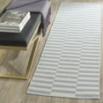 thumbnail image 2 of SAFAVIEH Montauk Raeyln Striped Cotton Runner Rug, Ivory/Light Blue, 2'3" x 7', 2 of 9