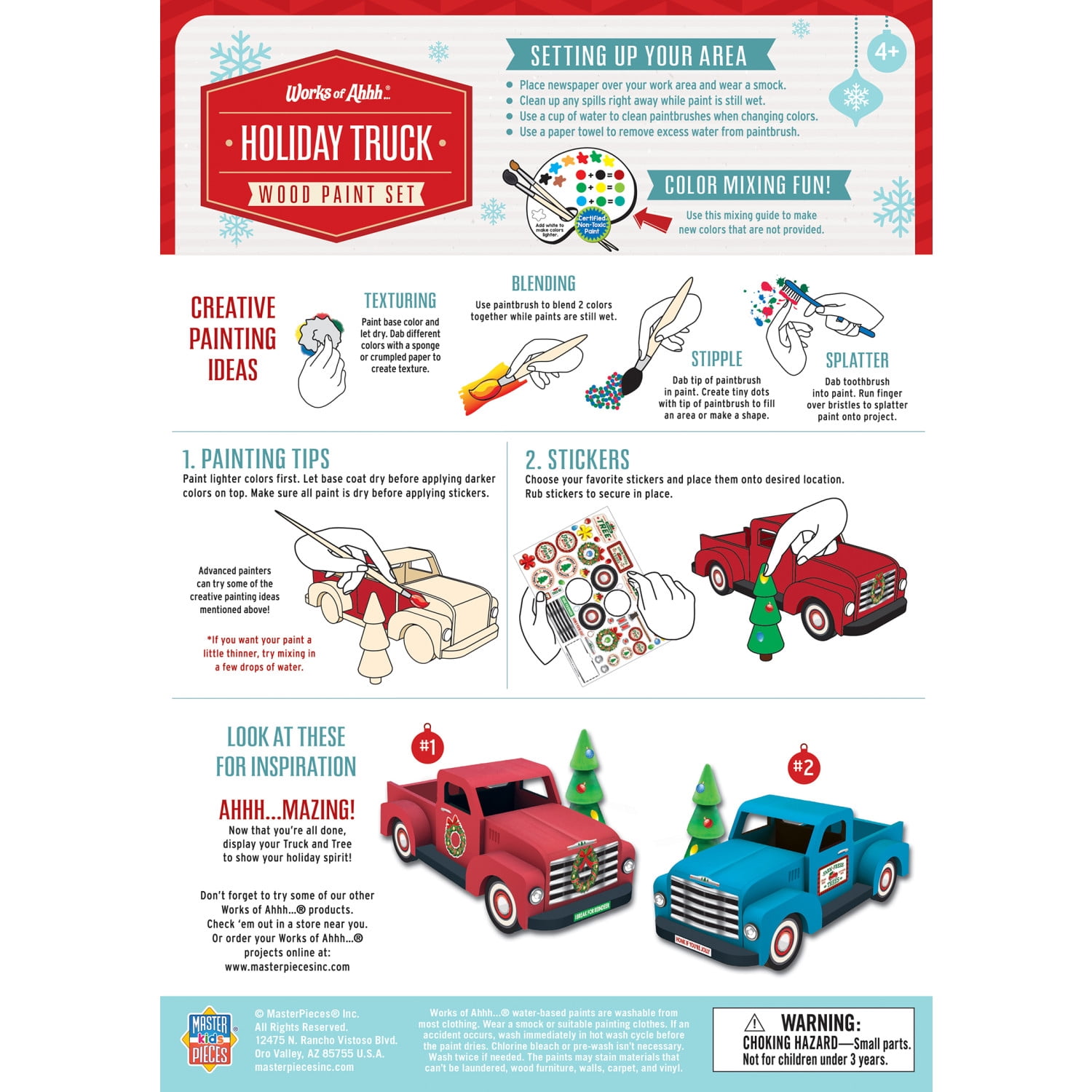 Works of Ahhh Holiday Craft Set - Holiday Truck Wood Paint Kit
