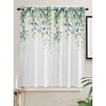 thumbnail image 2 of Eucalyptus Leaves Bedroom Curtains 63 Inches length, Spring Summer Watercolor Botanical Window Treatment Curtain Drapes, Rod Pocket Curtain Panels for Living Room Kitchen, 42"x63", 2 Panels, 2 of 7