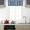 thumbnail image 2 of HOMERRY 56"W x 15"L Kitchen Valances, Buffalo Plaid Waterproof Farmhouse Yarn Dyed Checkered Valance, Navy Blue, 2 of 7