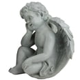 thumbnail image 3 of Northlight Set of 2 Sitting Cherub Angels Outdoor Patio Garden Statues 12.5" - Gray, 3 of 4