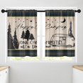 thumbnail image 4 of Camping Motivational Plaid Kitchen Curtains, Brown Herringbone Autumn Short Window Curtains Set of 2, Window Treatment Tier Curtains for Kitchen Over Sink Dining Room Decor (26x36 Inch), 4 of 6