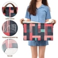 thumbnail image 5 of Yayeee Foldable Storage Basket for Shelves with Handles Set of 2 Waterproof Cloth Bins, Pink Geometric, 5 of 7
