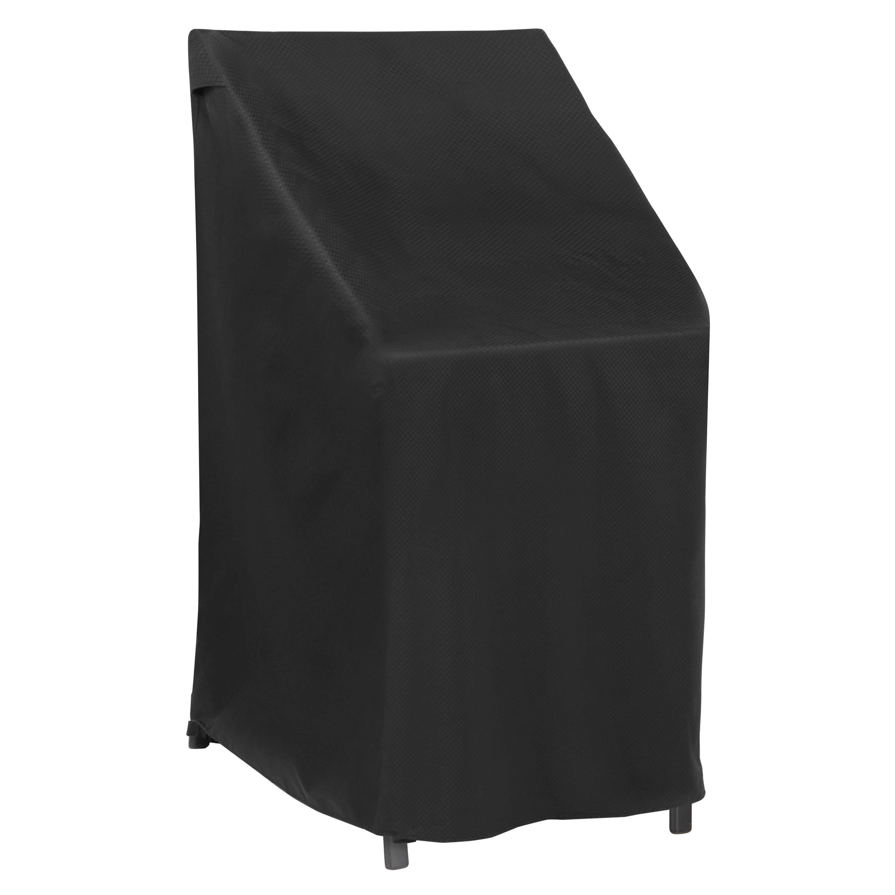 Modern Leisure Black Diamond Waterproof, Stackable Patio Chair Cover, 27"L x 27"W x 49"H, Black