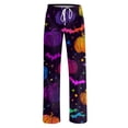 thumbnail image 6 of Zydvens Women Halloween Pajama Pants Wide Leg Lounge Wear with Pockets Soft Elastic Waist Drawstring Sleepwear Bottoms Splatter Pumpkin Print Costume Cosplay Party S-3XL, 6 of 7