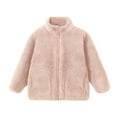 thumbnail image 3 of CCRFTGI Girls Jackets Size 10-12 Fleece Sherpa Zip Up Outwear Coat Soft Fall Winter Jacket Teddy Hoodie Sweatshirt with Pockets Pink 5-6Y, 3 of 3