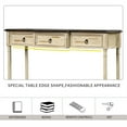 thumbnail image 4 of Narrow Console Table for Entryway, Elegant Solid Wood Buffet Sideboard with 3 Storage Drawers and Long Shelf, Multifunctional Sofa Table Storage Cabinet with Tapered Legs for Bedroom, Beige, 4 of 7