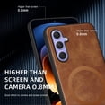 thumbnail image 6 of ELEHOLD PU Leather Case For Samsung Galaxy A15 Slim Magnetic Shockproof Cover, [MagSafe Compatible], [Lens&Screen Protection], Drop protection Case - Brown, 6 of 11