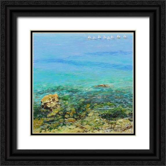 Francis, Sandra 20x20 Black Ornate Wood Framed with Double Matting Museum Art Print Titled - Clear Water