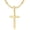 20 Inches 18K Gold - Small Cross Pendant 1.4" * 0.9", variant on S925 Sterling Silver Beveled Edge Cross Necklace for Men Women with 5mm Figaro Link Chain, Gold Plated/Sterling Silver Fashionable Men's Crucifix Pendant Chain Necklaces 16-30 Inches