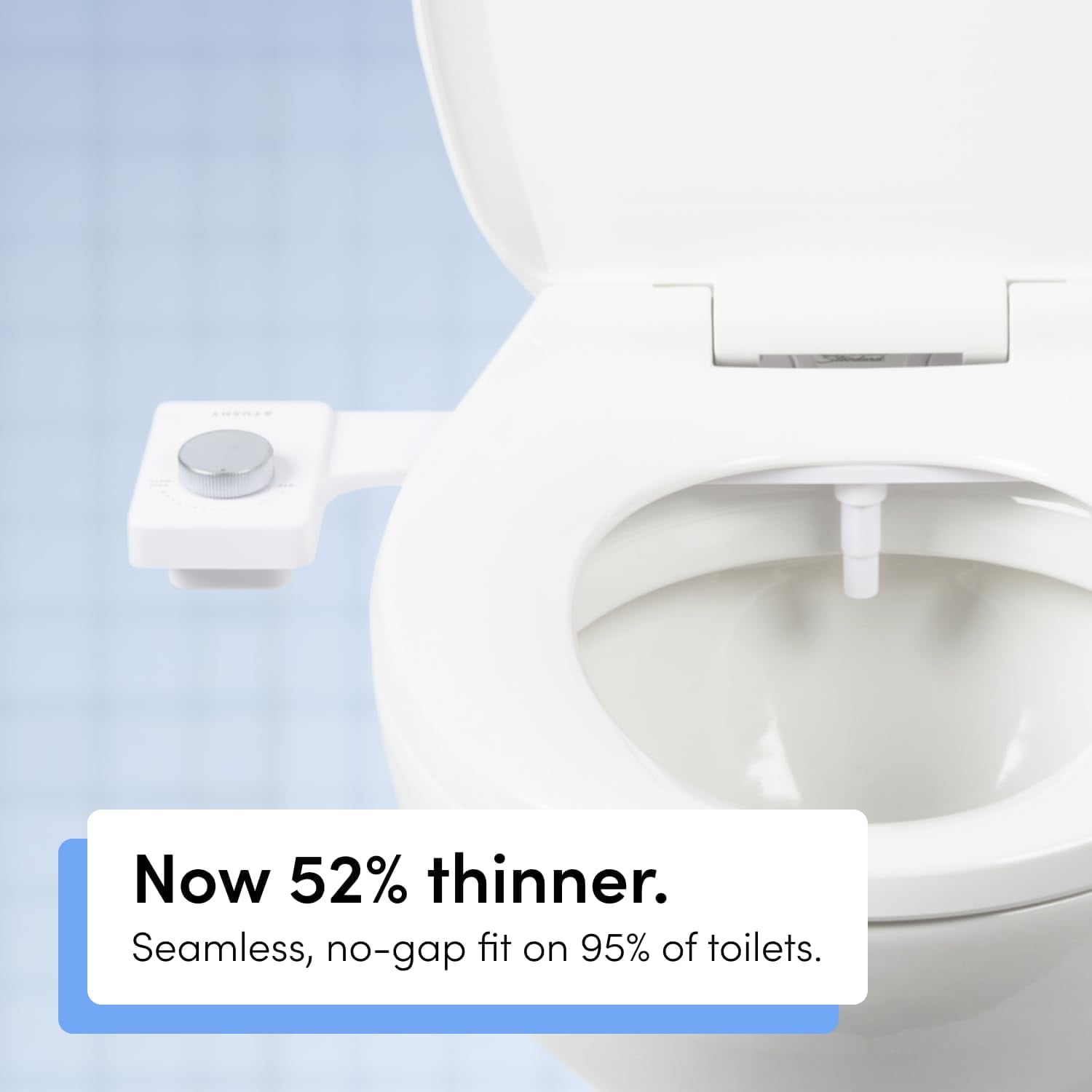 TUSHY Fresh Ultra Slim Toilet Seat Bidet Attachment, Self-Cleaning, One Size, Easy Installation, Silver