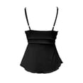 thumbnail image 5 of WEIWEN Spaghetti Strap Tank Tops for Women Flowy Hem Ruffle Bow Tie Wrap Cami Shirts Sleeveless Deep V Neck Camisole Women's Tops Black, L, 5 of 6