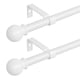thumbnail image 1 of Barras de cortina para ventanas de 66 a 120 pulgadas paquete de 2 barras largas blancas con soportes fácil de instalar decorativa ajustable de 5/8 pul, 1 of 7