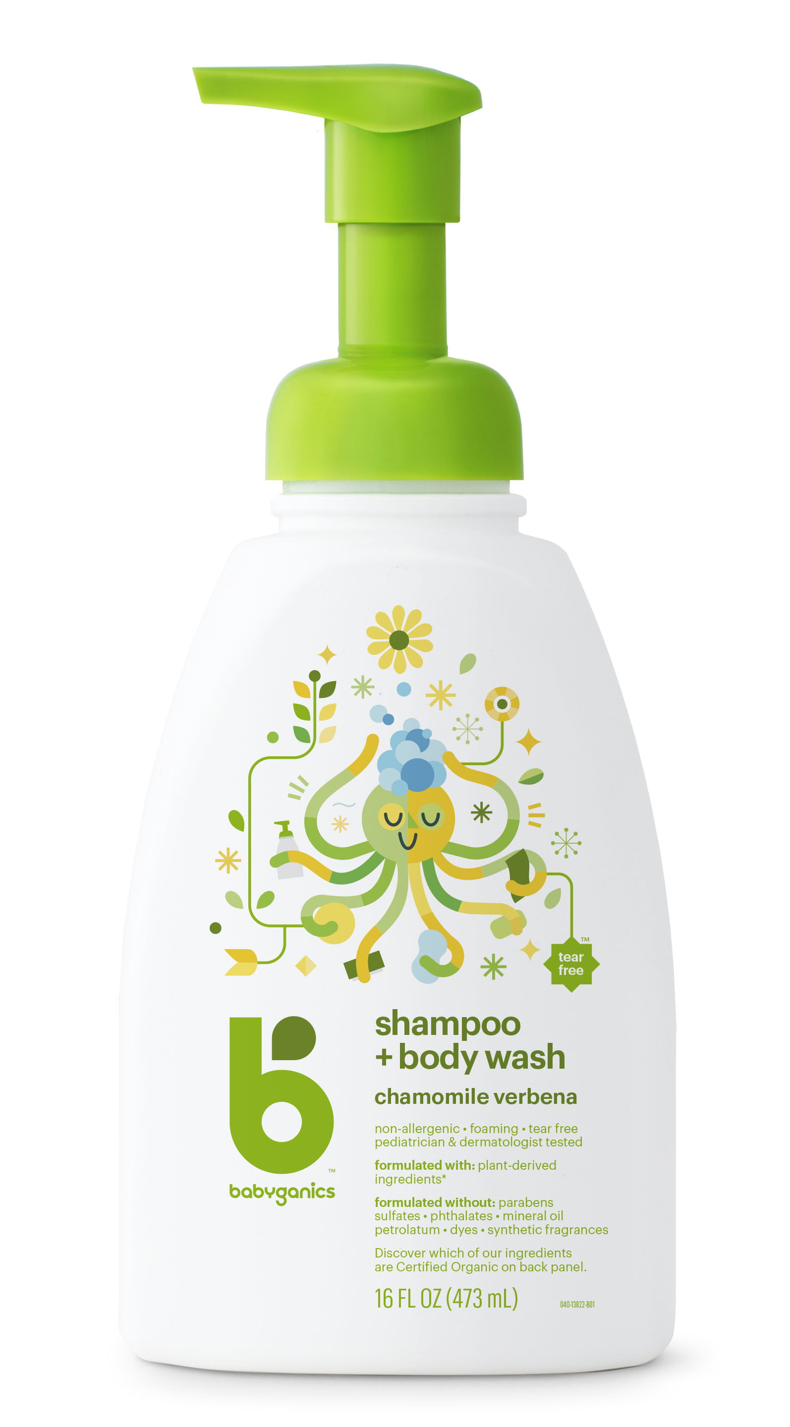 Babyganics Baby Shampoo + Body Wash Pump Bottle Chamomile Verbena - 16 fl oz Packaging May Vary