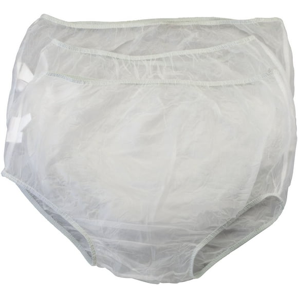EasyComforts Culottes Imperméables en Vinyle, 3 Paires, Moyen, Transparent