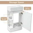 thumbnail image 6 of 18.6" Bathroom Vanity with Sink, Small Bathroom Cabinet with Ceramic Sink, Two-Tier Shelf & Toilet Paper Holder, Left or Right Orientation, White, 6 of 11