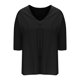 thumbnail image 5 of Camisetas de Manga Media para las Mujeres Color Sólido Raglan V-Cuello Patchwork Plisado Top, Nylon Spandex, 5 of 7
