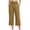 Coffee, variant on Women's Wrinkle Resistant Light Knit Capri Palazzo Trousers,High Smocked Waistband Side Pocket Walking Capri Pants Navy L