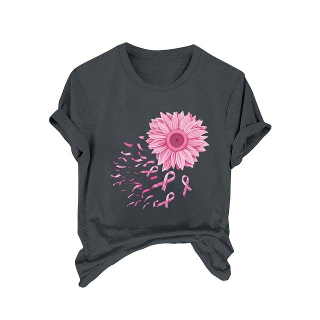 Blusas de Manga Corta para las Mujeres Divertida Impresión Cuello Redondo Camiseta Vintage, Blusas de Primavera para las Mujeres