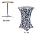 thumbnail image 2 of Your Chair Covers - 30 inch Highboy Cocktail Round Stretch Spandex Damask Table Cover, 2 of 5
