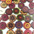 thumbnail image 3 of 100 Decorative Flatback Flower Wooden Buttons for DIY Cradle Making Sewing Decor Red Series, 3 of 7