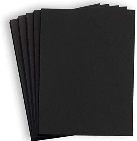 Hamilco Black Colored Cardstock Paper - 8 1/2 x 11' 65 lb Cover Card Stock - 50 Pack