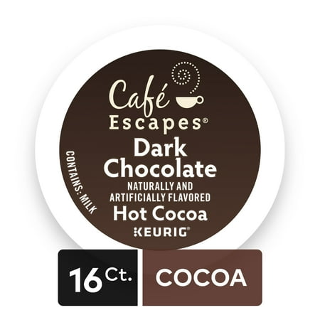Café Escapes Dark Chocolate Hot Cocoa Keurig Single-Serve K-Cup Pods, 16 Count