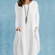 thumbnail image 2 of Vestido de moda para mujer, vestido de manga larga con bolsillos, vestido de cuello redondo para mujer, probado profesionalmente, 2 of 6