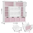 thumbnail image 6 of Hiphuta Large 4 Tier Kids Bookcase, Wood Toy Organizer of 6 Boxes & 4 Removable Drawers, Bookshelf for Kids Room, Pink, 6 of 7