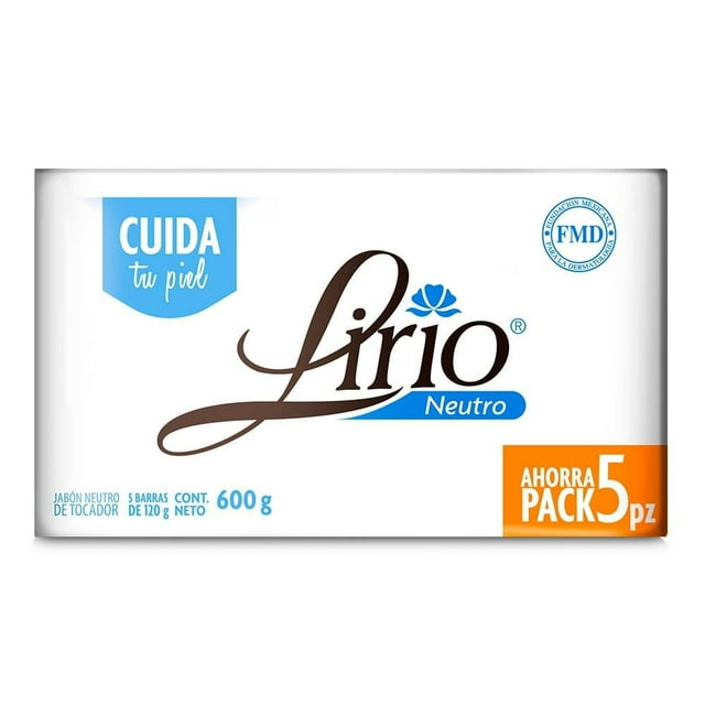 Jabón de tocador Lirio neutro 5 pzas de 120 g c/u