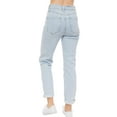 thumbnail image 4 of MixMatchy Women's Classic High Rise Rolled Hem Zip Fly Button Closure Jeans, 4 of 6