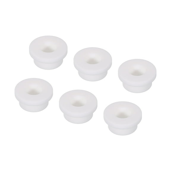 6Pcs T Type Rubber Grommet Mount Dia 24mm ID 14mm H 14mm Seal Protection Flexible Hole Plugs White
