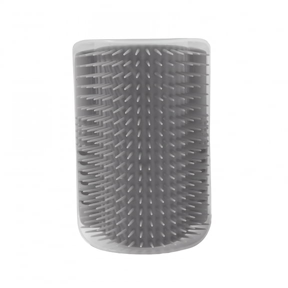 GASTROPOD Grey Cat Corner Scratching Post with Massage Brush, Wall Mounted Itch Relief for Pets, Sturdy Sisal Surface, Wall Mounted Cat Scratcher