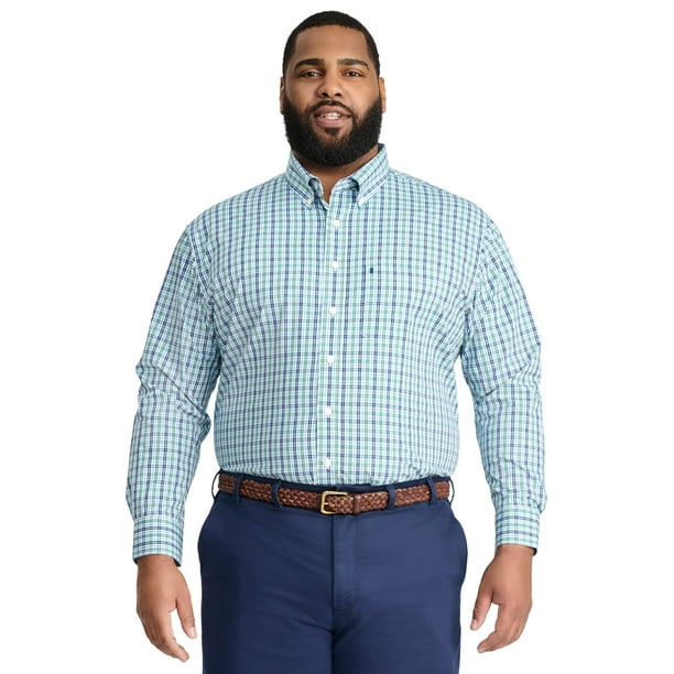 Camisa IZOD Big Performance Comfort de Manga Larga a Cuadros para Tall