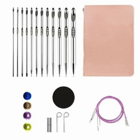 3mm-10.0mm Interchangeable Crochet Hook Set Tunisian Crochet Hook Set