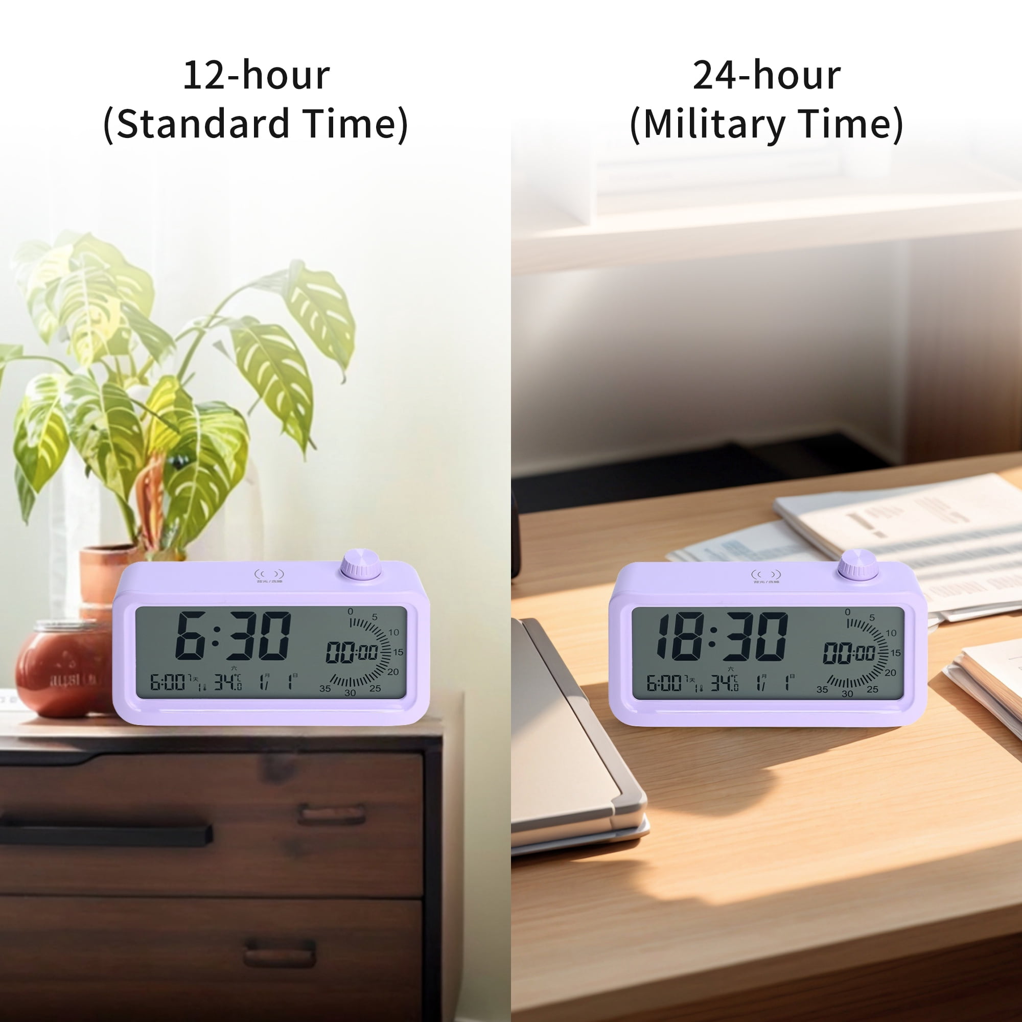 Unique Bargains Small Digital Alarm Clock Bedroom for Deep Sleepers Black