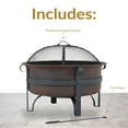 thumbnail image 5 of Sunnydaze 29" Round Wood-Burning Bronze Finish Steel Fire Pit Bowl with Spark Screen and Poker, 5 of 11
