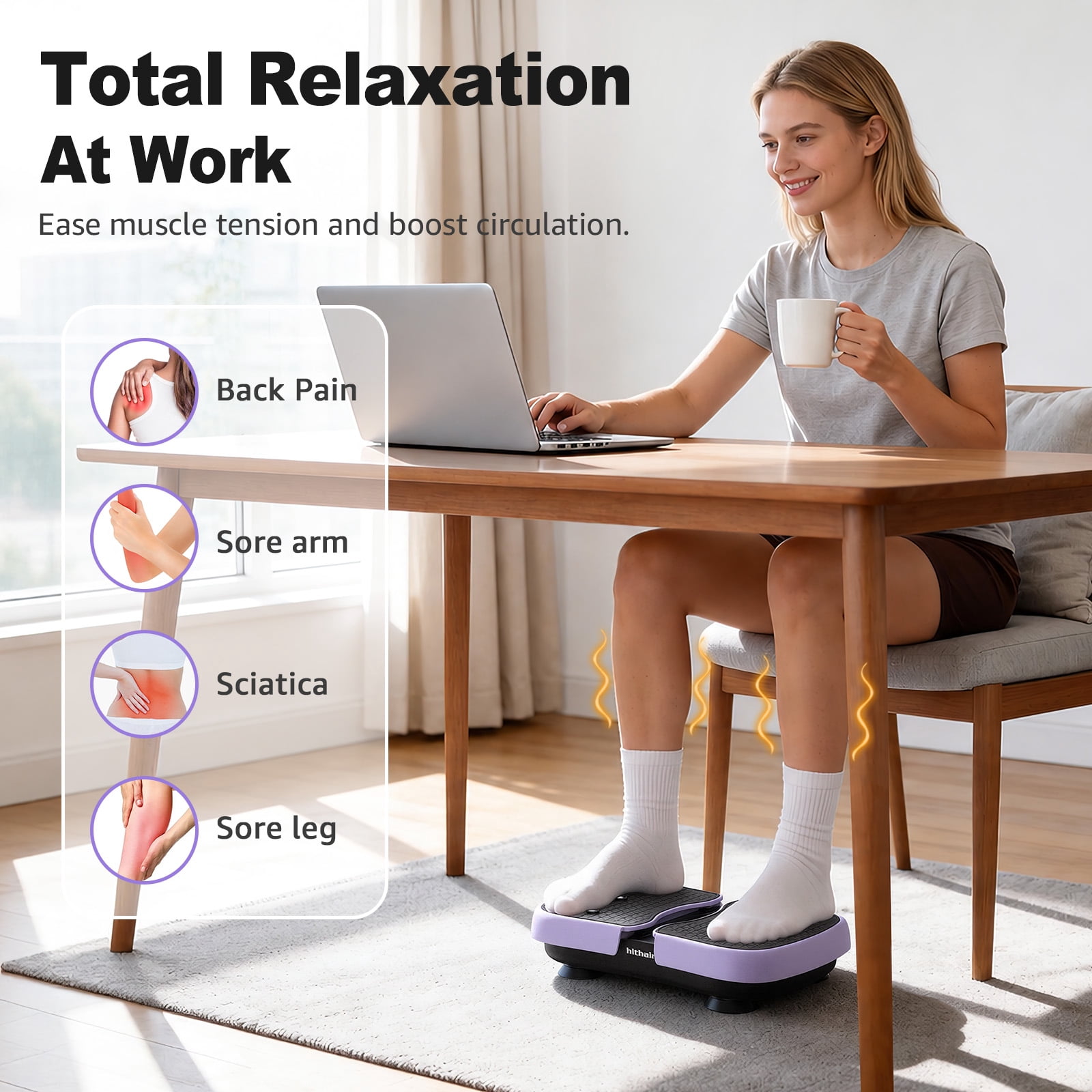 Hlthair Mini Vibration Plate Machine For Lymphatic Drainage, Shake Plate Exercise Machine Fat Burner For Weight Loss, Portable Shaking Whole Body Workout Vibration Platform for Home Gym 1 Piece