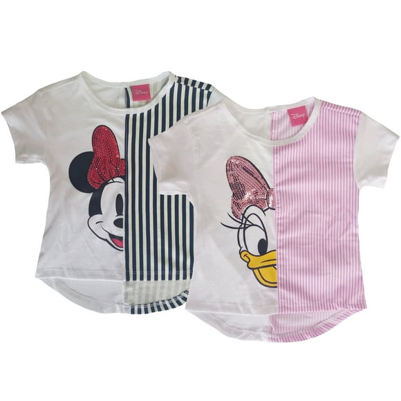 Kit 2 Playeras bordadas lentejuela para Niña Disney Minie y Daisy Talla 3 años Disney Playeras y Tops para niñas