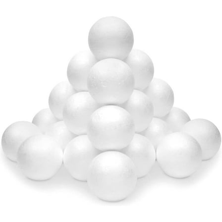 SNNROO 28-Piece White Solid Round Foam Balls - DIY Craft Polystyrene Spheres for Art & Decor Projects