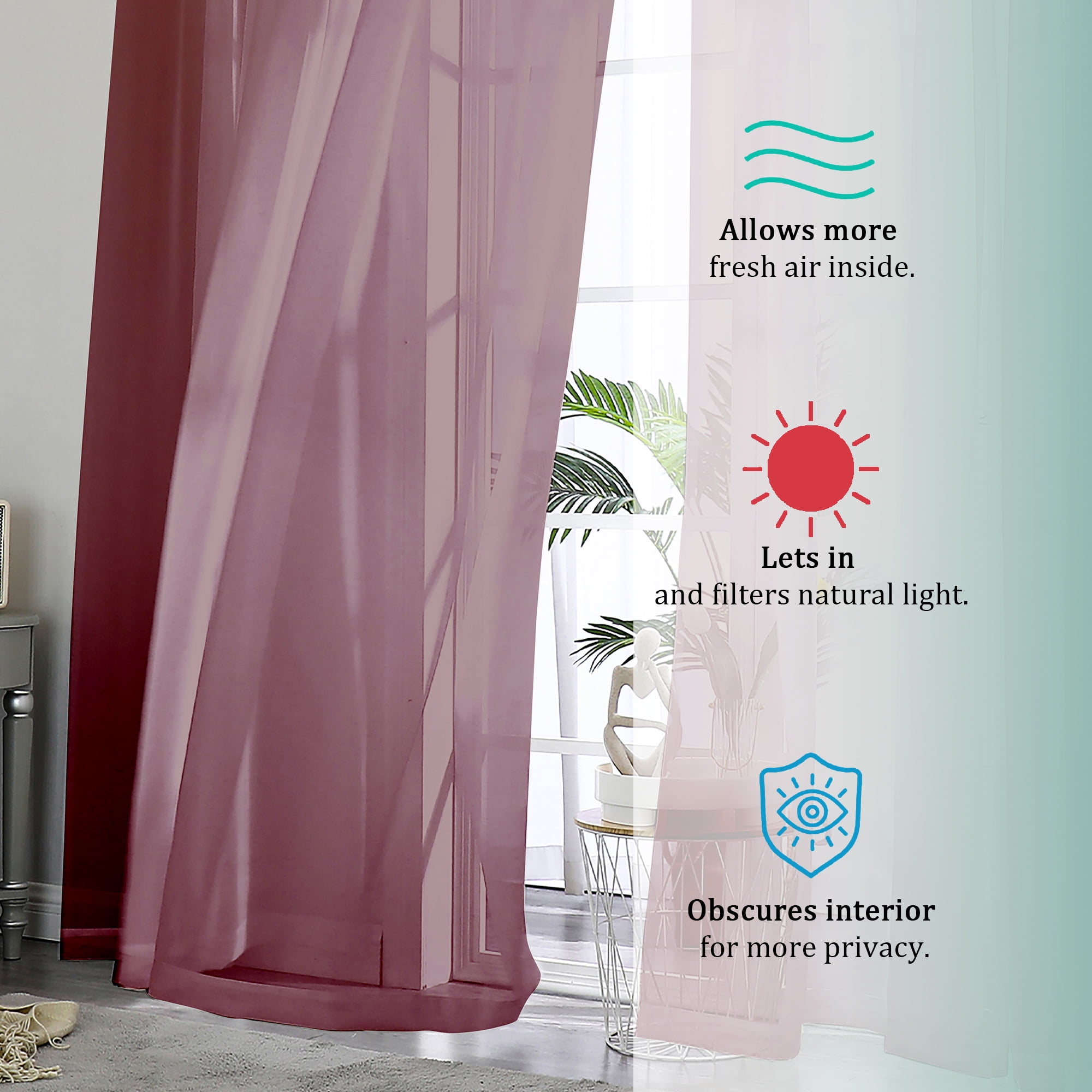 OVZME Sheer Scarf Valances for Windows 216 inch Extra Long, Window Scarf Drapes Rod Pocket Backdrop (图2) OVZME Sheer Scarf Valances for Windows 216 inch Extra Long, Window Scarf Drapes Rod Pocket Backdrop (图2)