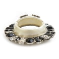 thumbnail image 3 of Pre-Owned CHANEL Coco Mark Metal Brooch with Rhinestones in Silver and Black, Women's, Free..., 3 of 8
