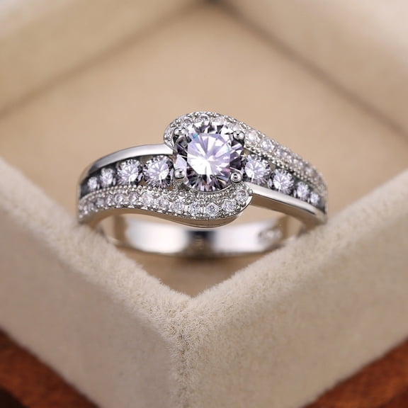 Faty-T S925 Sterling Silver Black Onyx Engagement Ring Black Ladies Ring Moissanite Zircon Set Carat Diamond Elegant Cutout Ring Eternity Engagement Ladies Wedding Rings