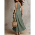 thumbnail image 2 of Womens Solid One Shoulder Sleeveless Ruffle Long Maxi Dress - Mint Green, 2 of 3