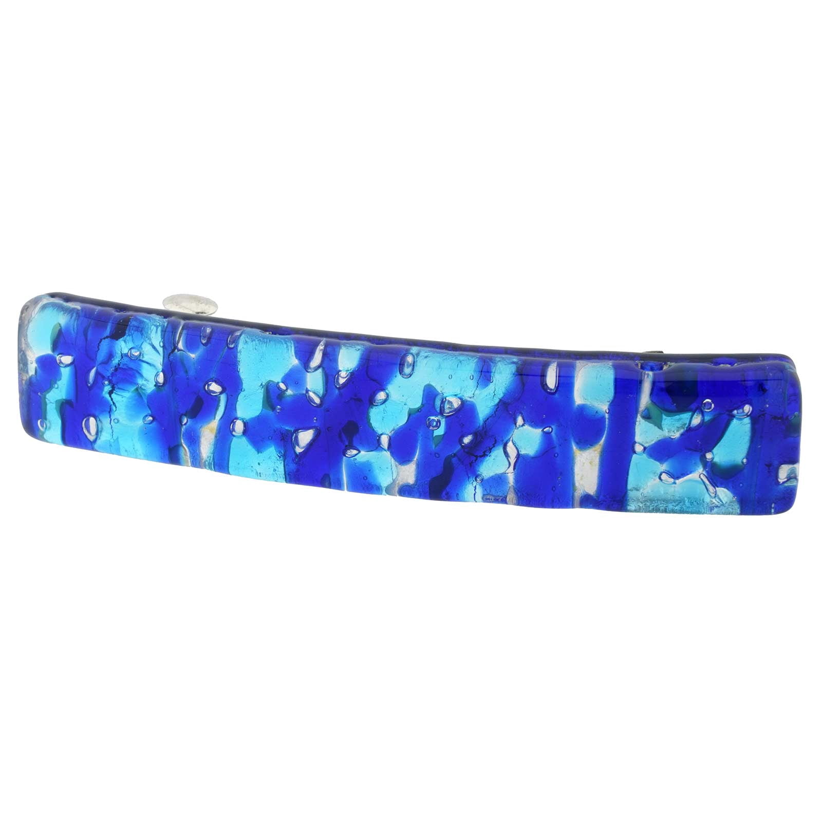 GlassOfVenice Murano Glass Venetian Reflections Hair Clip - Aqua Blue