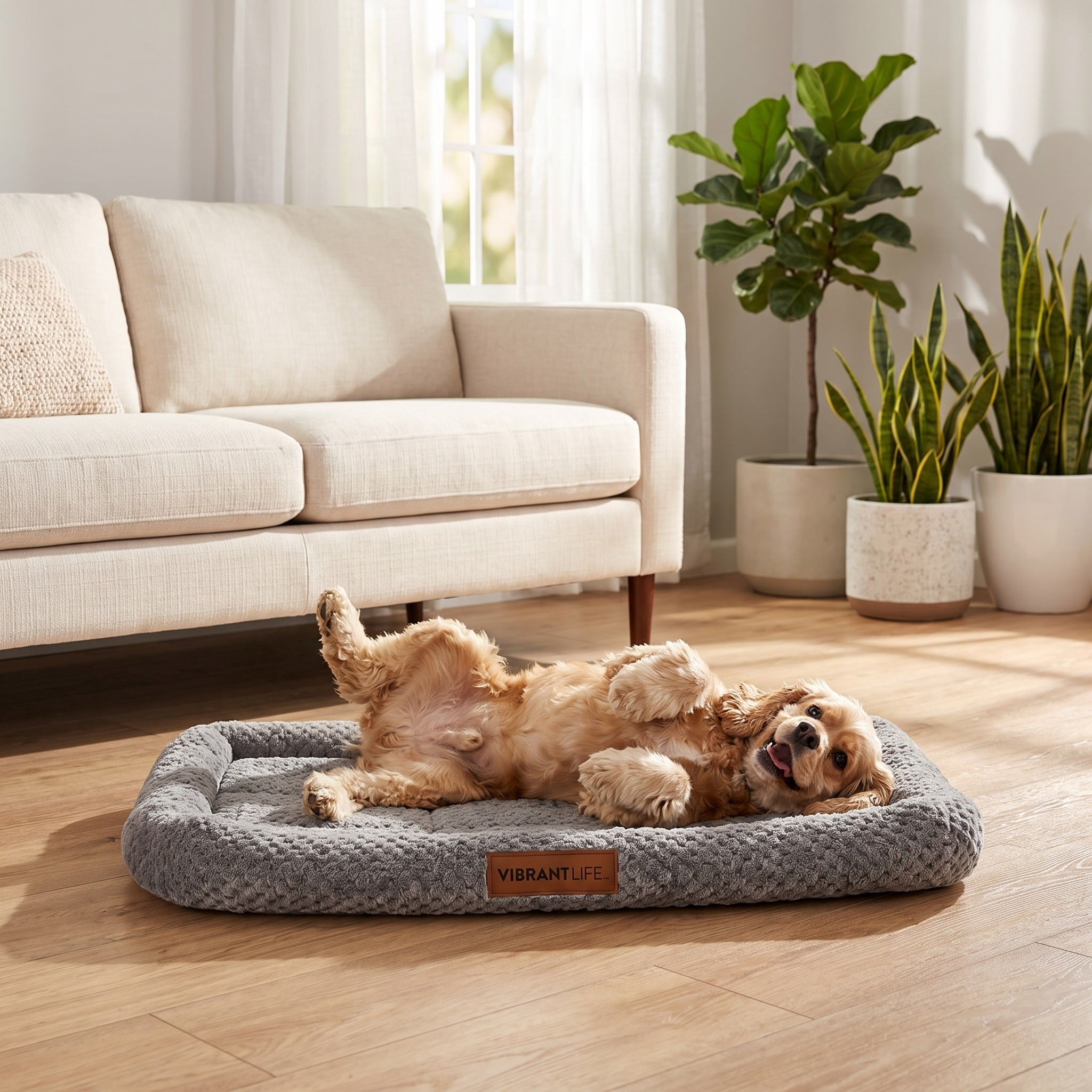 (2 pack) Vibrant Life Medium Soft Cozy Crate Mat, Gray, 30" x 20"