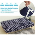 thumbnail image 4 of SHANNA Futon Slipcover Armless Sofa Covers Stretch Sofa Bed Slipcover Protector Elastic (Navy Geometry), 4 of 9