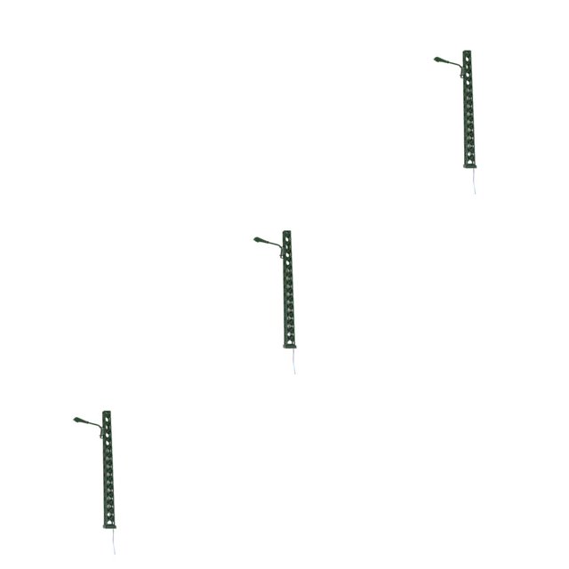 pitrice Model Railway Lamp Classical Pathway Single-Head Lightweight Ladder Streetlights Miniature Outdoor LED Metal Lamppost Green(Warm Light) 3Set